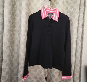 Ralph Lauren Black Shirt with Pink Accents